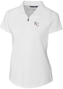 Cutter and Buck Kansas City Royals Womens White Forge Short Sleeve Polo Shirt