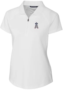 Cutter and Buck Los Angeles Angels Womens White Forge Short Sleeve Polo Shirt