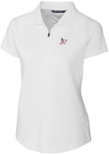 Cutter and Buck Oakland Athletics Womens White Forge Short Sleeve Polo Shirt