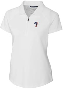 Cutter and Buck Philadelphia Phillies Womens White Forge Short Sleeve Polo Shirt