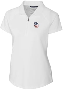 Cutter and Buck San Diego Padres Womens White Forge Short Sleeve Polo Shirt
