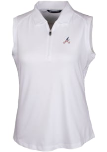 Cutter and Buck Atlanta Braves Womens White Forge Polo Shirt