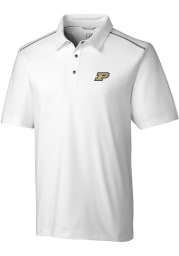 Cutter and Buck Purdue Boilermakers Mens White Fusion Short Sleeve Polo