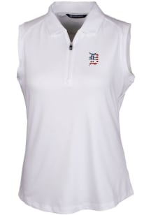Cutter and Buck Detroit Tigers Womens White Forge Polo Shirt