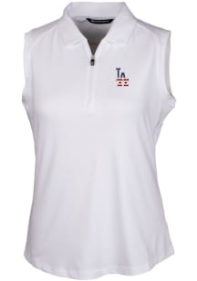 Cutter and Buck Los Angeles Dodgers Womens White Forge Polo Shirt