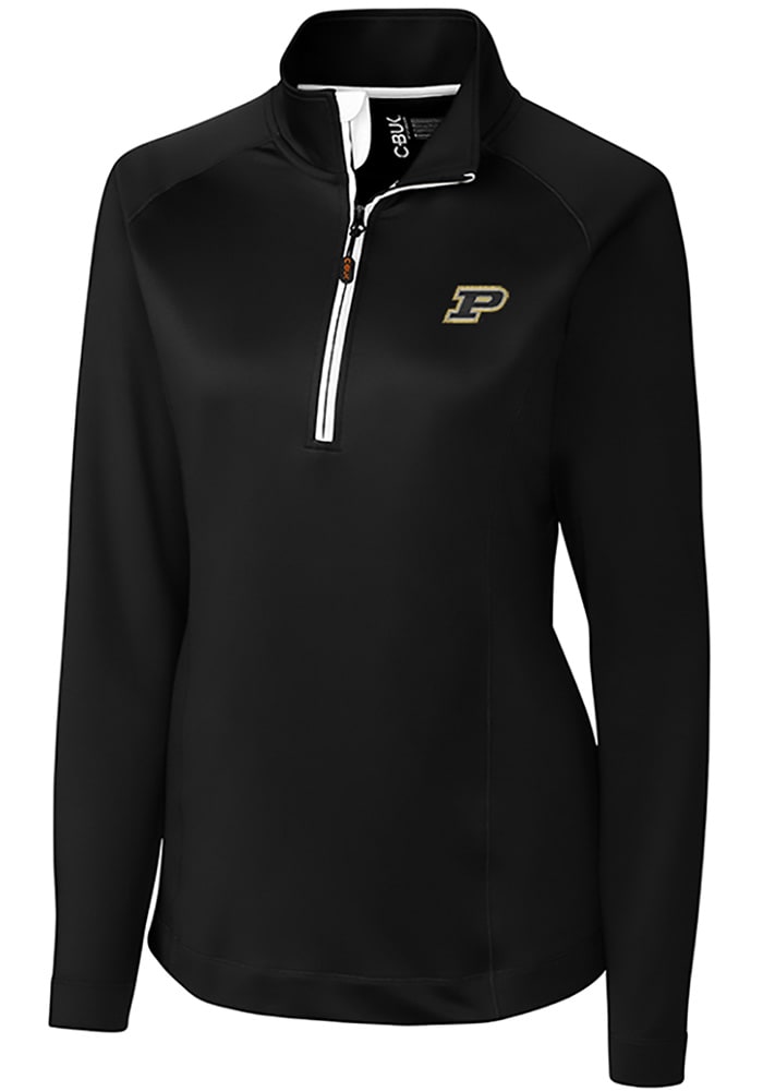 Cutter and Buck Purdue Boilermakers Womens Black Jackson 1/4 Zip Pullover