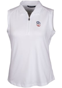 Cutter and Buck San Diego Padres Womens White Forge Polo Shirt