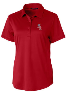 Cutter and Buck Chicago White Sox Womens Red Prospect Textured Short Sleeve Polo Shirt