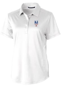 Cutter and Buck New York Mets Womens White Prospect Textured Short Sleeve Polo Shirt