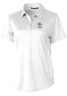Cutter and Buck San Diego Padres Womens White Prospect Textured Short Sleeve Polo Shirt