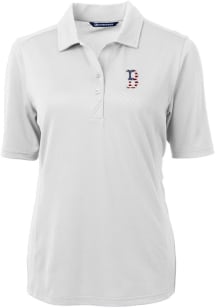 Cutter and Buck Boston Red Sox Womens White Virtue Eco Pique Short Sleeve Polo Shirt