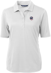 Cutter and Buck Chicago Cubs Womens White Virtue Eco Pique Short Sleeve Polo Shirt