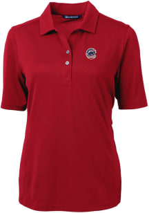 Cutter and Buck Chicago Cubs Womens Red Virtue Eco Pique Short Sleeve Polo Shirt