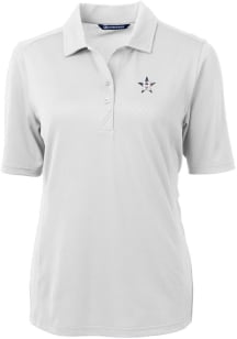 Cutter and Buck Houston Astros Womens White Virtue Eco Pique Short Sleeve Polo Shirt