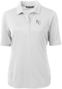 Cutter and Buck Kansas City Royals Womens White Virtue Eco Pique Short Sleeve Polo Shirt