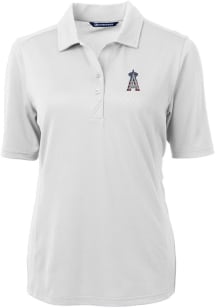 Cutter and Buck Los Angeles Angels Womens White Virtue Eco Pique Short Sleeve Polo Shirt