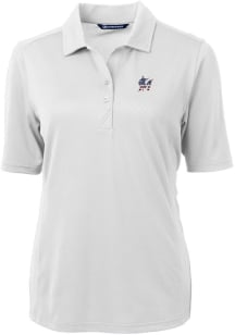 Cutter and Buck Miami Marlins Womens White Virtue Eco Pique Short Sleeve Polo Shirt