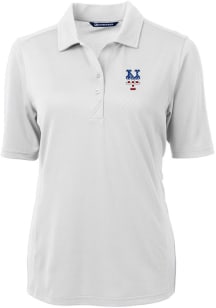Cutter and Buck New York Mets Womens White Virtue Eco Pique Short Sleeve Polo Shirt