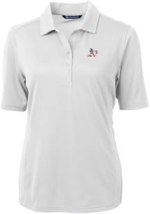 Cutter and Buck Oakland Athletics Womens White Virtue Eco Pique Short Sleeve Polo Shirt