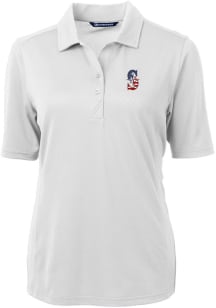 Cutter and Buck Seattle Mariners Womens White Virtue Eco Pique Short Sleeve Polo Shirt