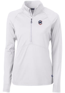 Cutter and Buck Chicago Cubs Womens White Adapt Eco 1/4 Zip Pullover