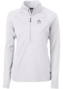 Cutter and Buck Houston Astros Womens White Adapt Eco 1/4 Zip Pullover