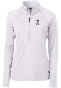 Cutter and Buck Los Angeles Angels Womens White Adapt Eco 1/4 Zip Pullover