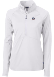Cutter and Buck Miami Marlins Womens White Adapt Eco 1/4 Zip Pullover