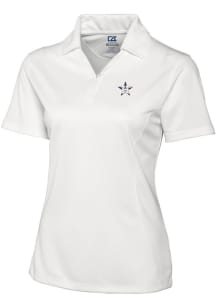 Cutter and Buck Houston Astros Womens White Drytec Genre Textured Short Sleeve Polo Shirt