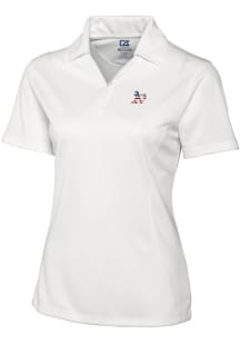 Cutter and Buck Oakland Athletics Womens White Drytec Genre Textured Short Sleeve Polo Shirt