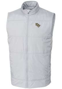 Cutter and Buck UCF Knights Mens White Stealth Hybrid Quilted Windbreaker Vest Big and Tall Vest