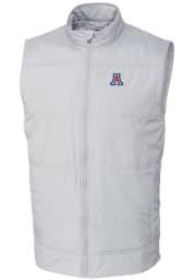 Cutter and Buck Arizona Wildcats Mens White Stealth Hybrid Quilted Windbreaker Vest Big and Tall Light Weight Jacket