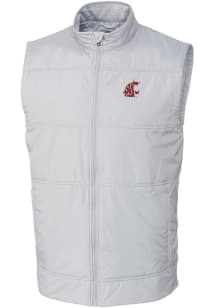 Cutter and Buck Washington State Cougars Mens White Stealth Hybrid Quilted Windbreaker Vest Big ..