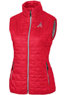 Cutter and Buck Atlanta Braves Womens Red Rainier PrimaLoft Puffer Vest