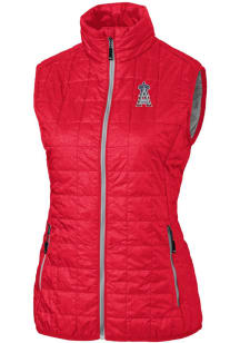 Cutter and Buck Los Angeles Angels Womens Red Rainier PrimaLoft Puffer Vest