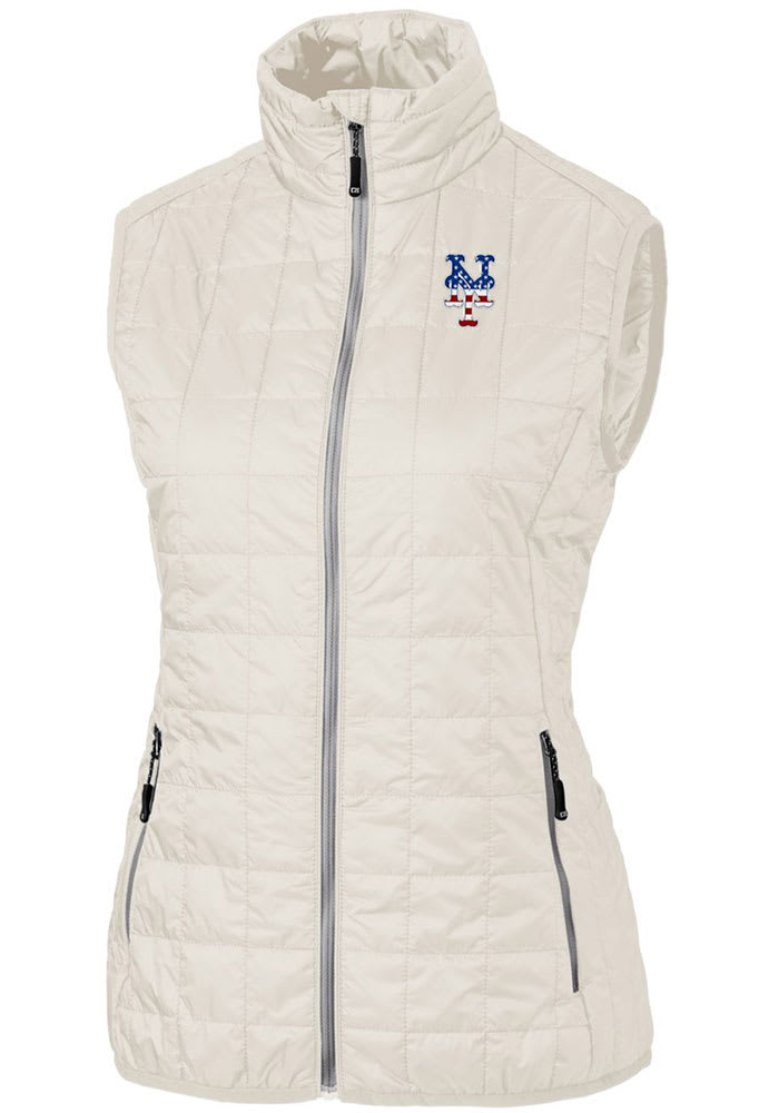 Cutter and Buck New York Mets Womens White Rainier PrimaLoft Puffer Vest