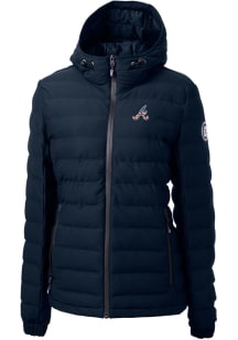 Cutter and Buck Atlanta Braves Womens Navy Blue Mission Ridge Repreve Filled Jacket