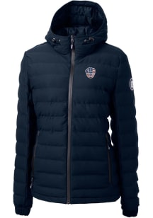 Cutter and Buck Milwaukee Brewers Womens Navy Blue Americana Mission Ridge Repreve Filled Jacket
