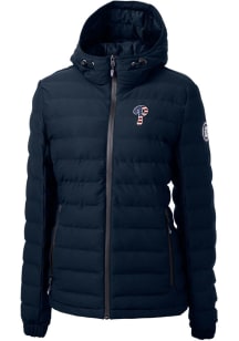 Cutter and Buck Philadelphia Phillies Womens Navy Blue Mission Ridge Repreve Filled Jacket