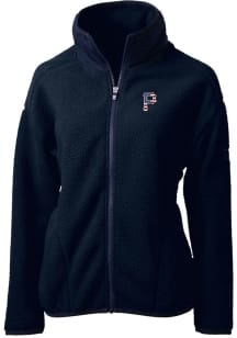 Cutter and Buck Pittsburgh Pirates Womens Navy Blue Cascade Eco Sherpa Long Sleeve Full Zip Jack..