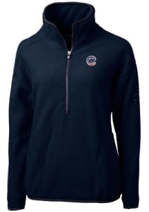 Cutter and Buck Chicago Cubs Womens Navy Blue Cascade Eco Sherpa 1/4 Zip Pullover