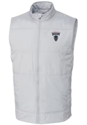Cutter and Buck Howard Bison Mens White Stealth Hybrid Quilted Windbreaker Vest Big and Tall Light Weight Jacket