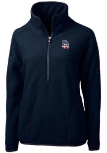 Cutter and Buck San Diego Padres Womens Navy Blue Americana Cascade Sherpa 1/4 Zip Pullover