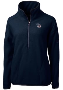 Cutter and Buck Tampa Bay Rays Womens Navy Blue Cascade Eco Sherpa 1/4 Zip Pullover