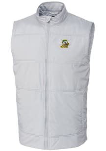 Cutter and Buck Oregon Ducks Mens White Stealth Hybrid Quilted Windbreaker Vest Big and Tall Ves..