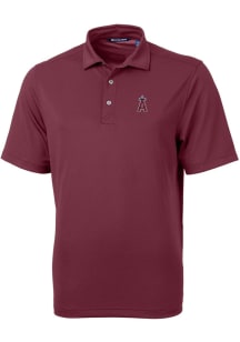 Cutter and Buck Los Angeles Angels Mens Brown Virtue Eco Pique Short Sleeve Polo