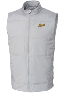 Cutter and Buck George Mason University Mens Grey Stealth Hybrid Quilted Vest Big and Tall Vest