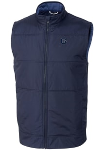 Cutter and Buck Georgetown Hoyas Mens Navy Blue Stealth Hybrid Quilted Vest Big and Tall Vest