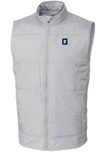 Cutter and Buck Georgetown Hoyas Mens Grey Stealth Hybrid Quilted Vest Big and Tall Vest