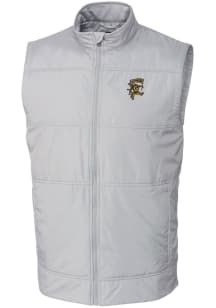 Cutter and Buck Grambling State Tigers Mens Grey Stealth Hybrid Quilted Vest Big and Tall Vest